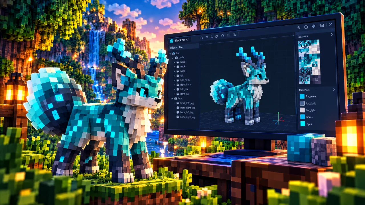Custom Minecraft mob modeled and textured in Blockbench