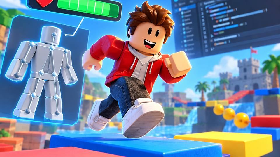 Roblox character health and humanoid scene